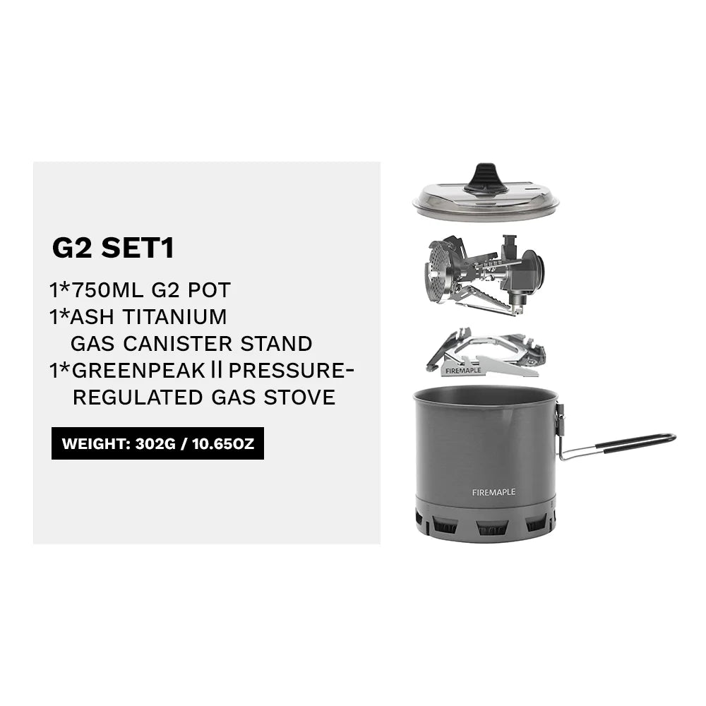 G2 Petrel Set 1 Color Ultralight Camping Stove Cooking System – Compact Gas Set