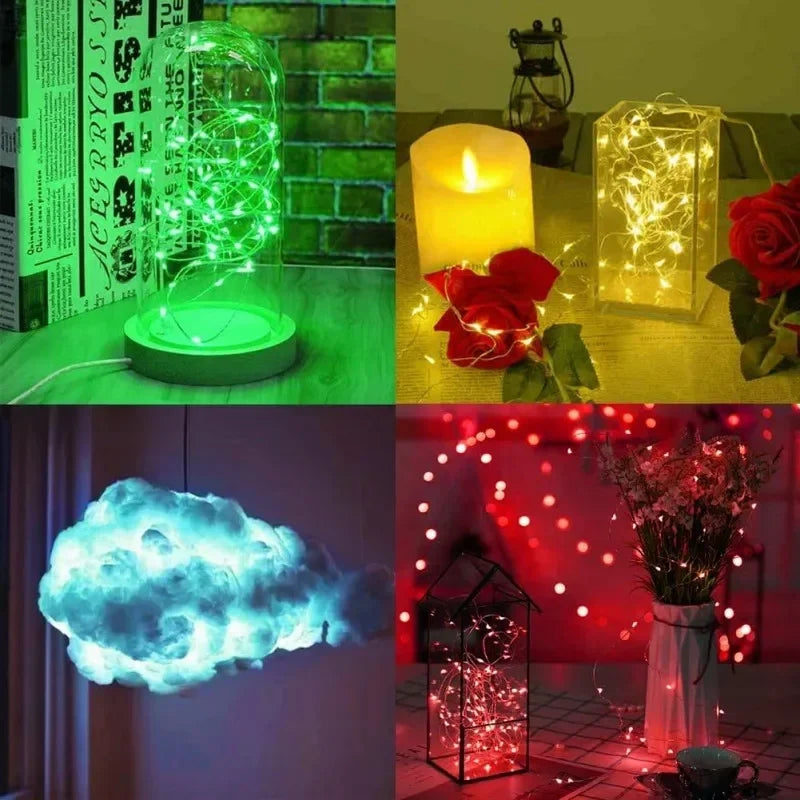 Copper Wire LED Fairy String Lights – Battery Powered Decor