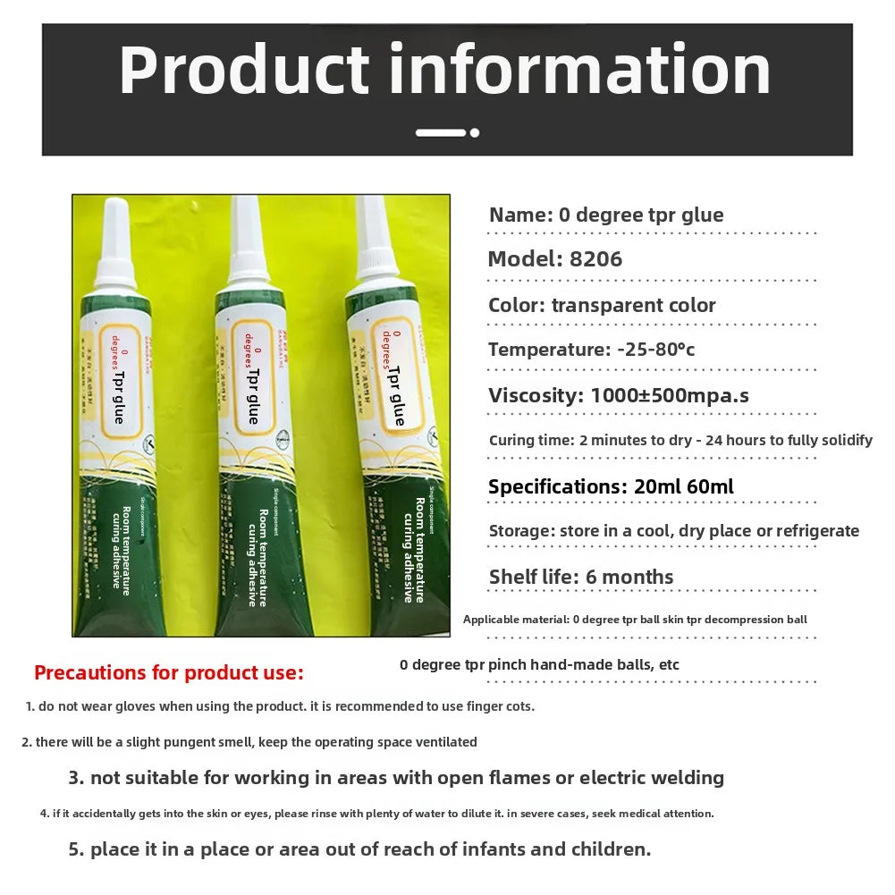 TPR Craft Glue for Squishy Toy Repair – Clear, Flexible Bond