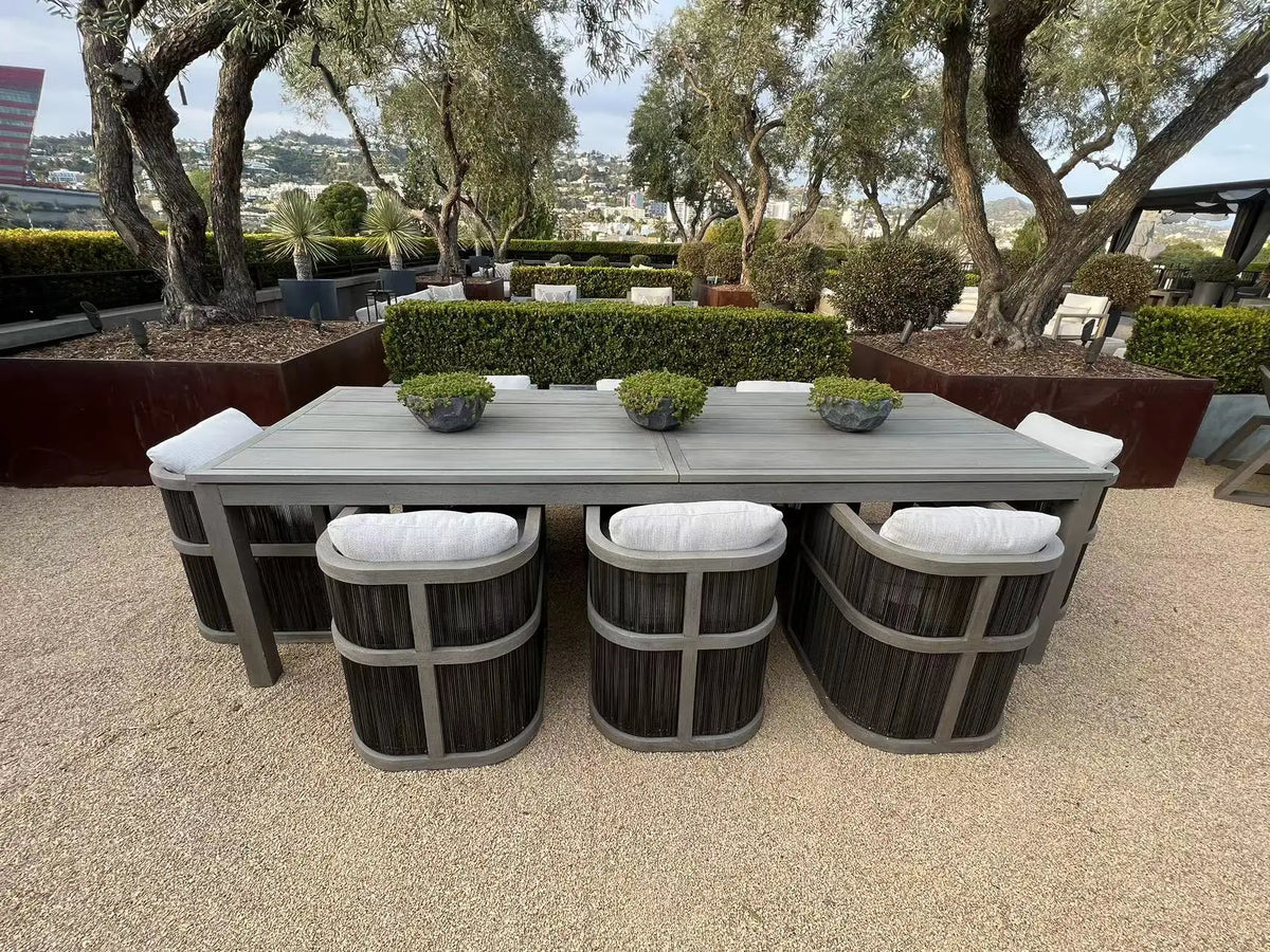 Set Color Teak Outdoor Dining Set With Solid Wood Table And Chairs