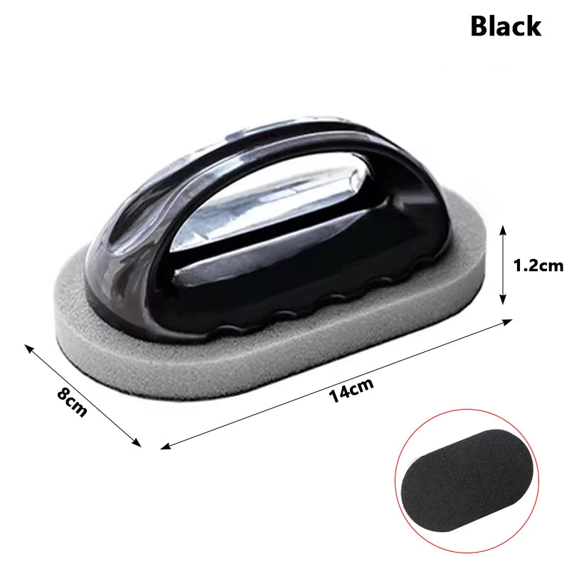Black Color Nano Emery Cleaning Brush With Handle For Tough Stains