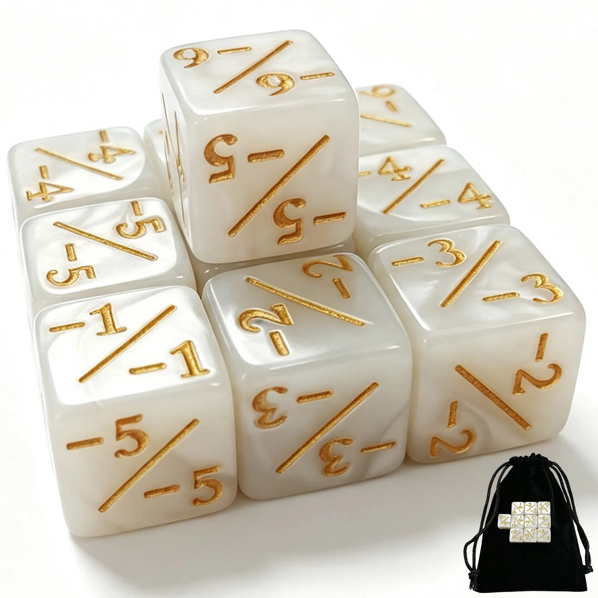Plastic +1/-1 Counter Dice Set For TCG Board Games