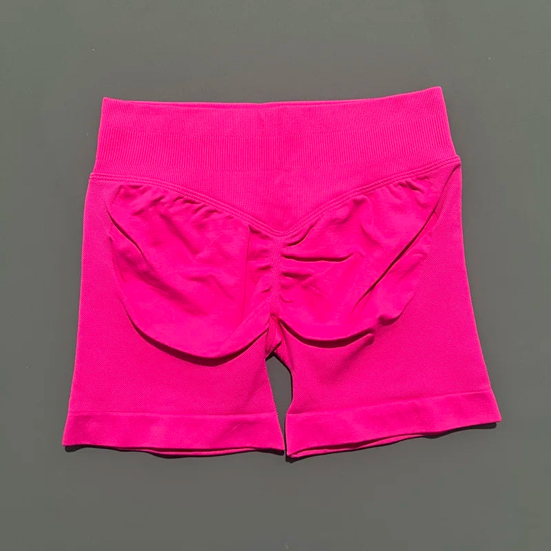 Pitaya Color Women’s Seamless Scrunch Butt Yoga Gym Shorts