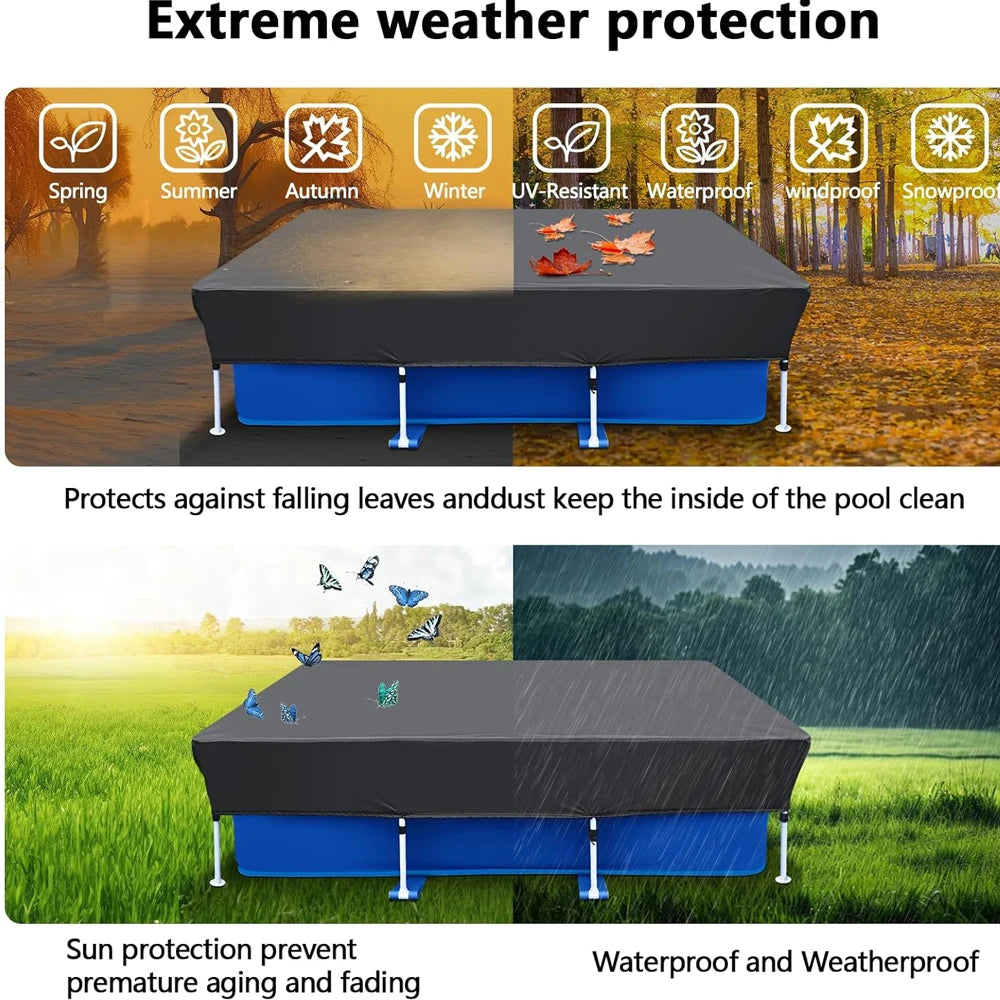 Rectangle Above Ground Pool Cover With Storage Bag
