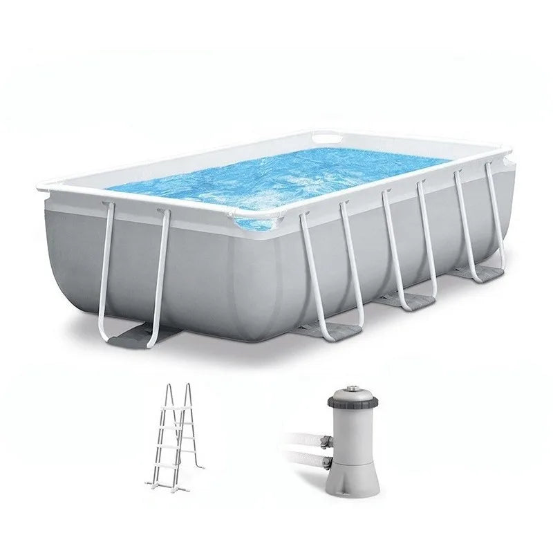 Rectangular Frame Pool 300x175x80 cm With Pump & Ladder