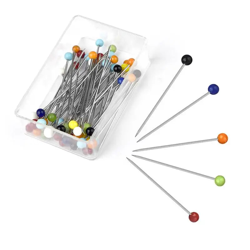 Colorful 2-50pcs Color Straight Sewing Pins With Colored Glass Heads 32 mm