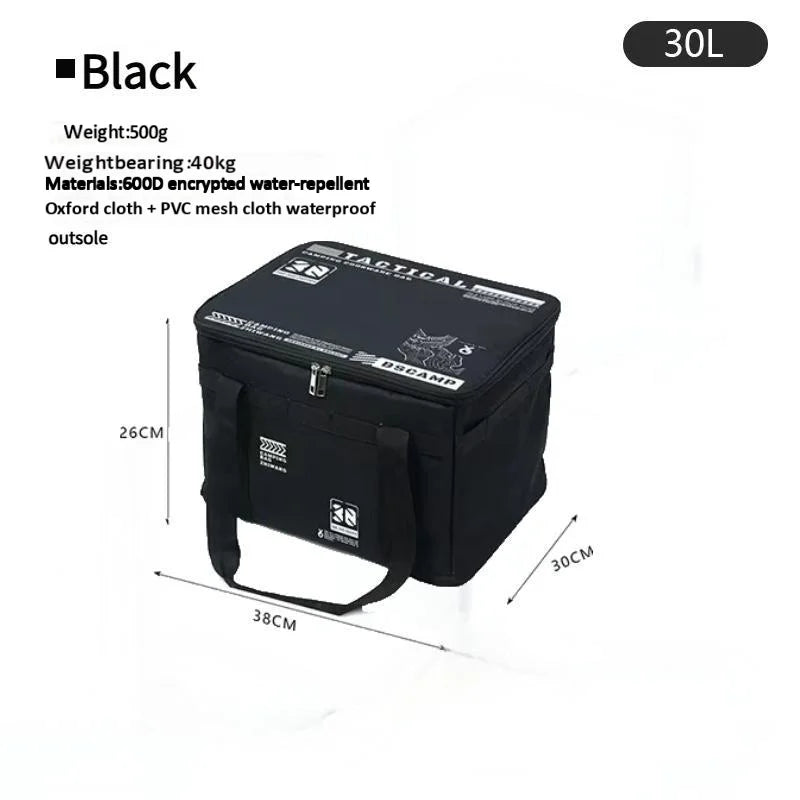 Black 30L Color Foldable Tactical Camping Storage Bag – Large Capacity