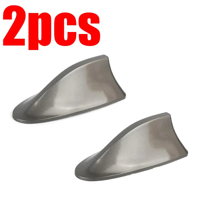 Gray 2pcs Style Shark Fin Car Radio Antenna – FM/AM Signal & Stylish Cover
