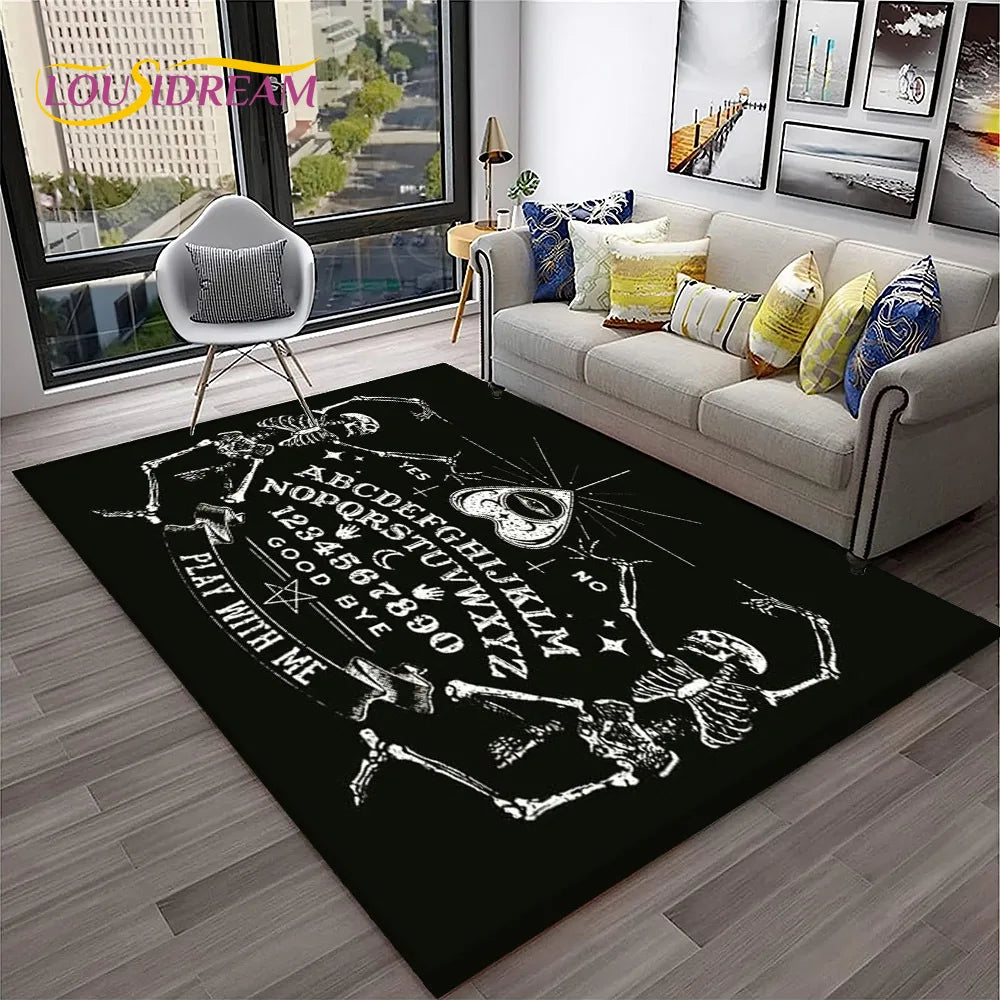 Gothic Witchcraft Ouija Tarot Non-Slip Printed Area Rug