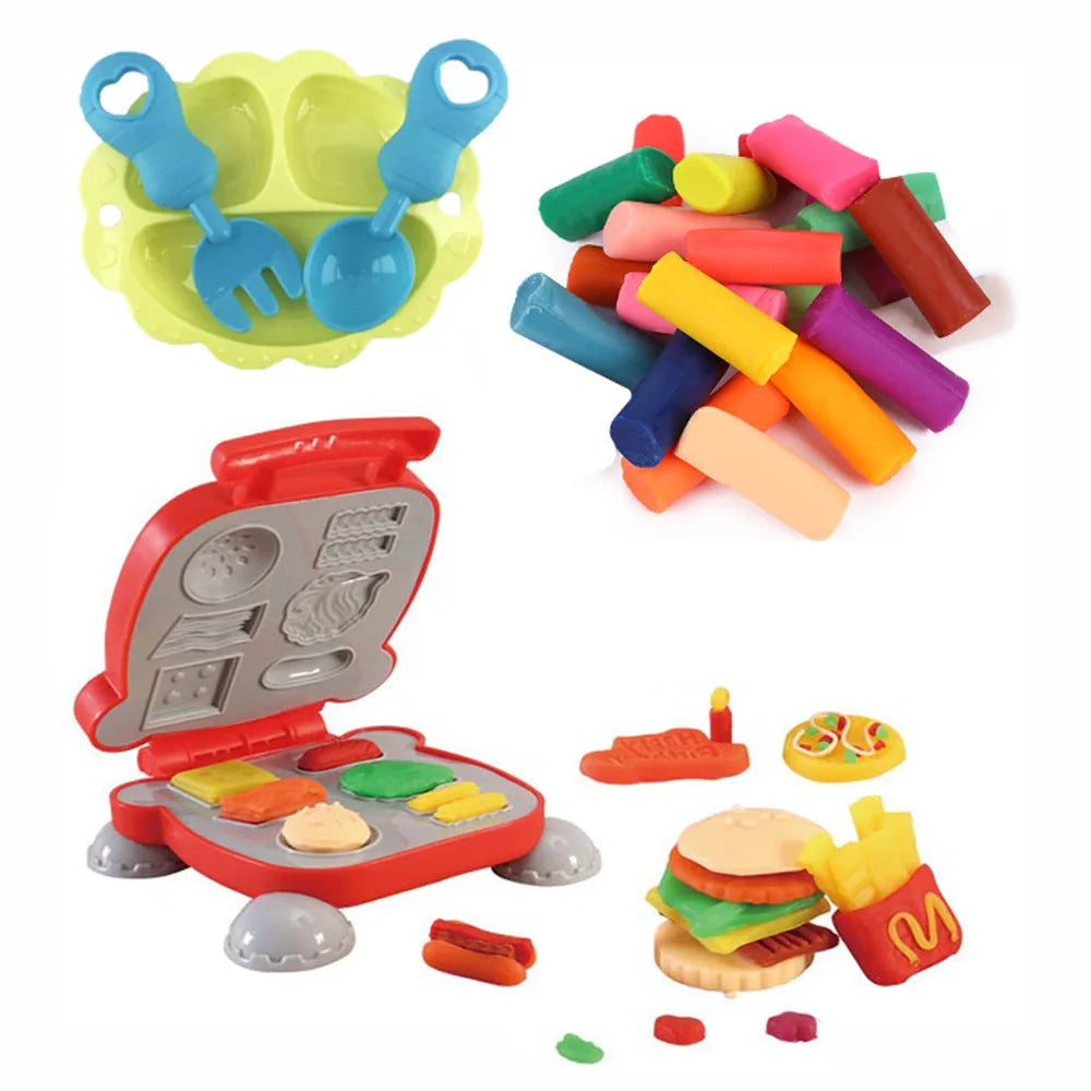 Kids Play Dough Food Set Ice Cream, Burger And Noodles