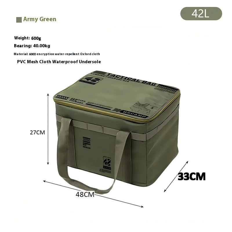 Green 42L Color Foldable Tactical Camping Storage Bag – Large Capacity