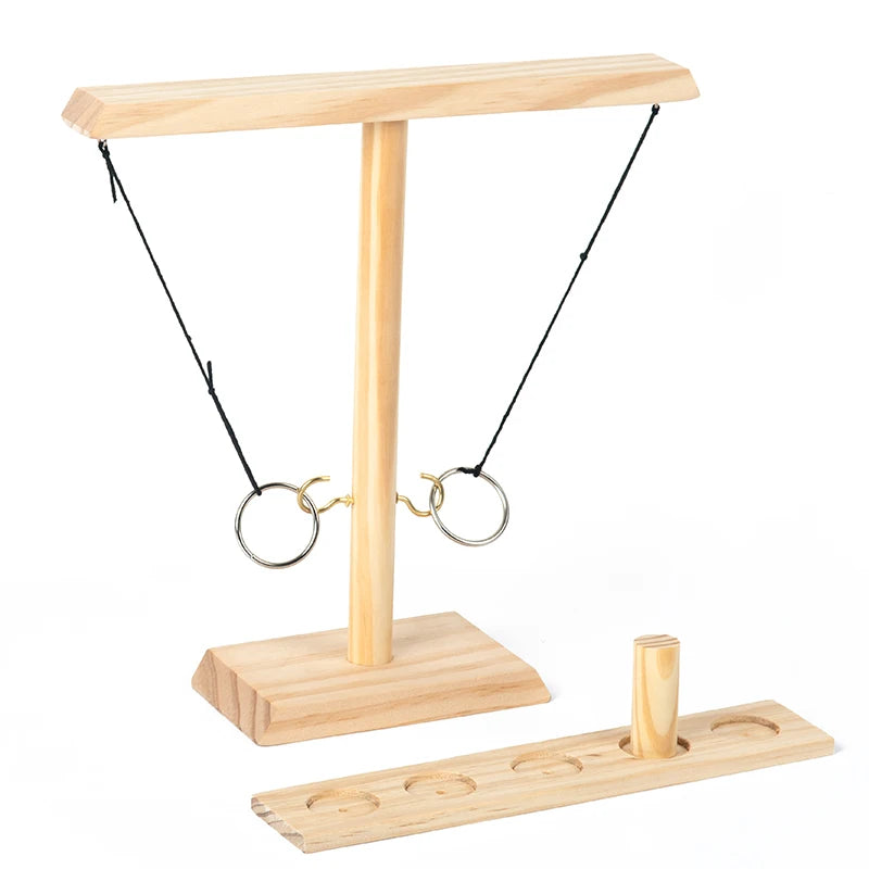 NB210C3 Color Wooden Hook And Ring Toss Game For Indoor Or Outdoor Play