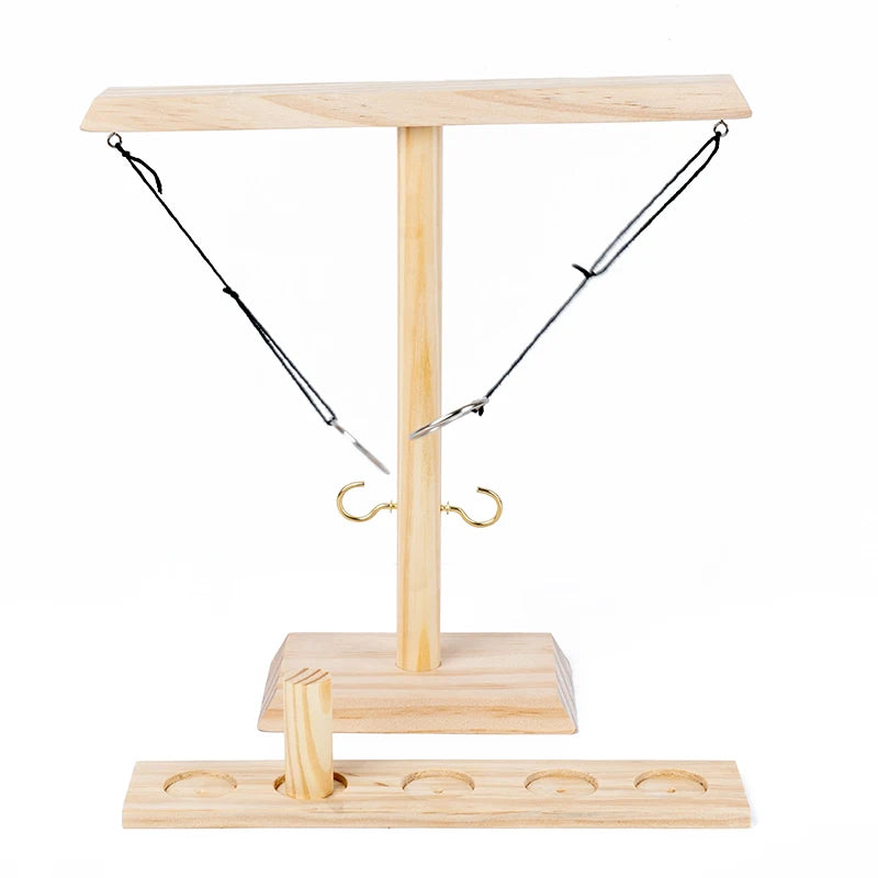 Wooden Hook And Ring Toss Game For Indoor Or Outdoor Play