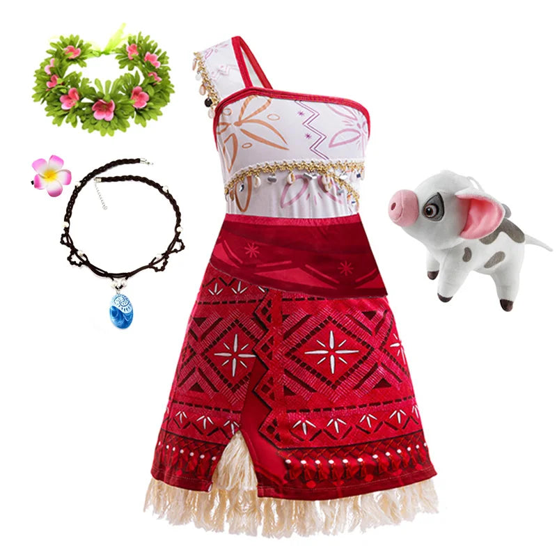 DressA Suit4 Color Girls Island Adventure Princess Costume Dress Set