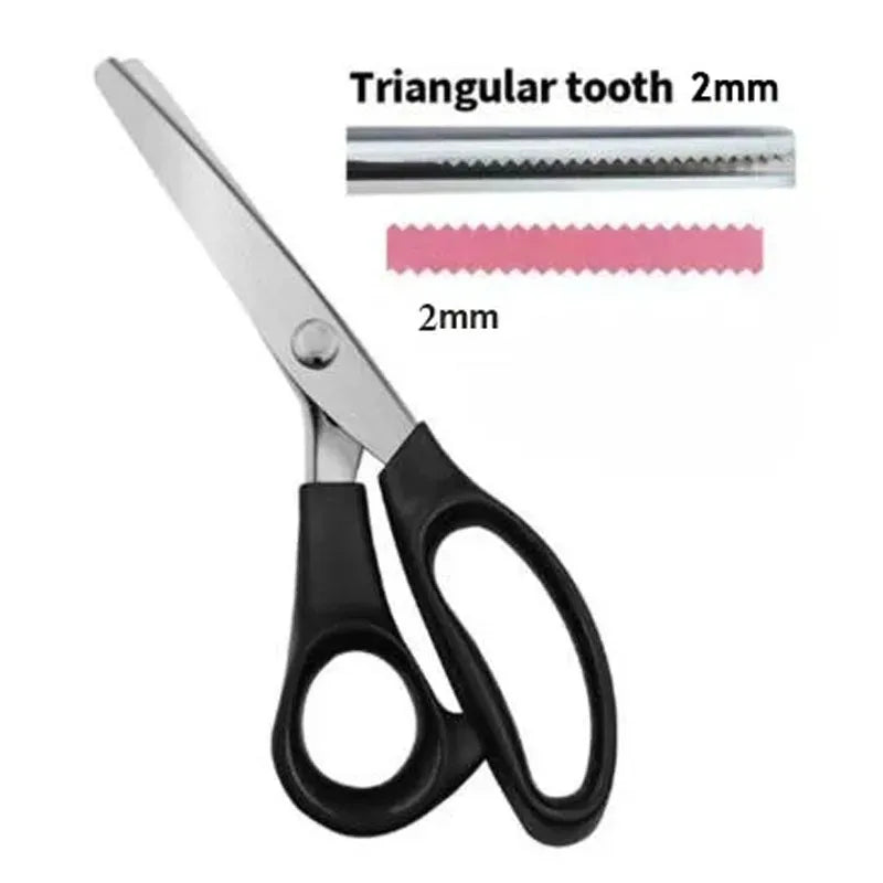 Triangular Tooth 2MM Color Stainless Steel Pinking Shears Zigzag Fabric Scissors