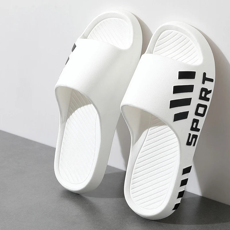 white Color Men’s EVA Shower Slippers Indoor Outdoor Non-Slip Slides