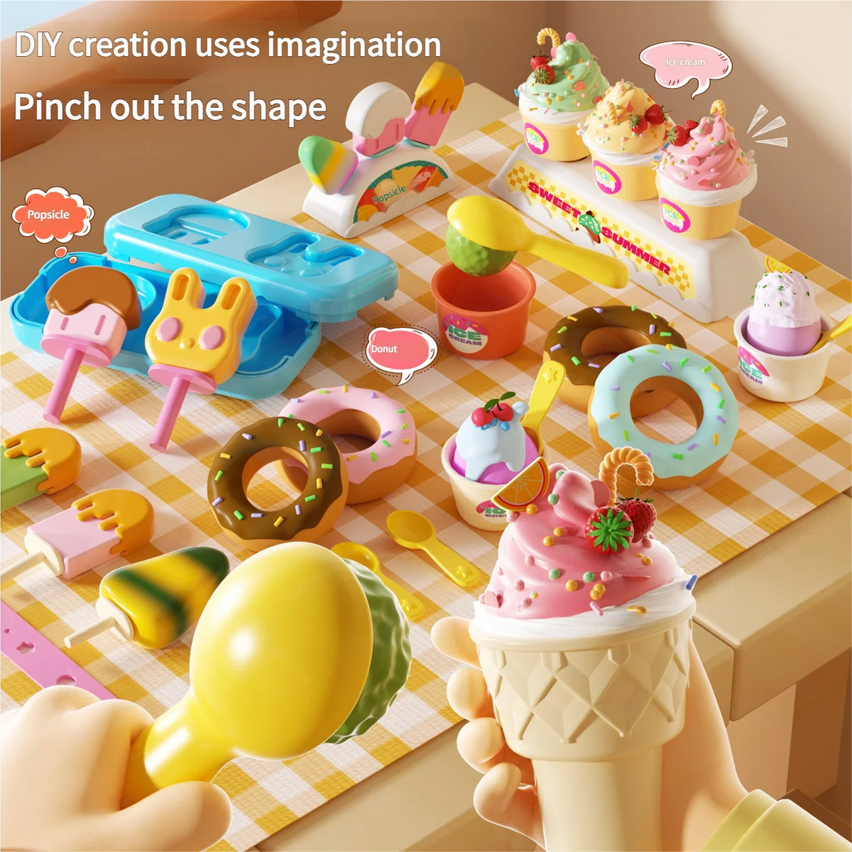 Ice Cream Play Dough Machine – Musical Light-Up Set