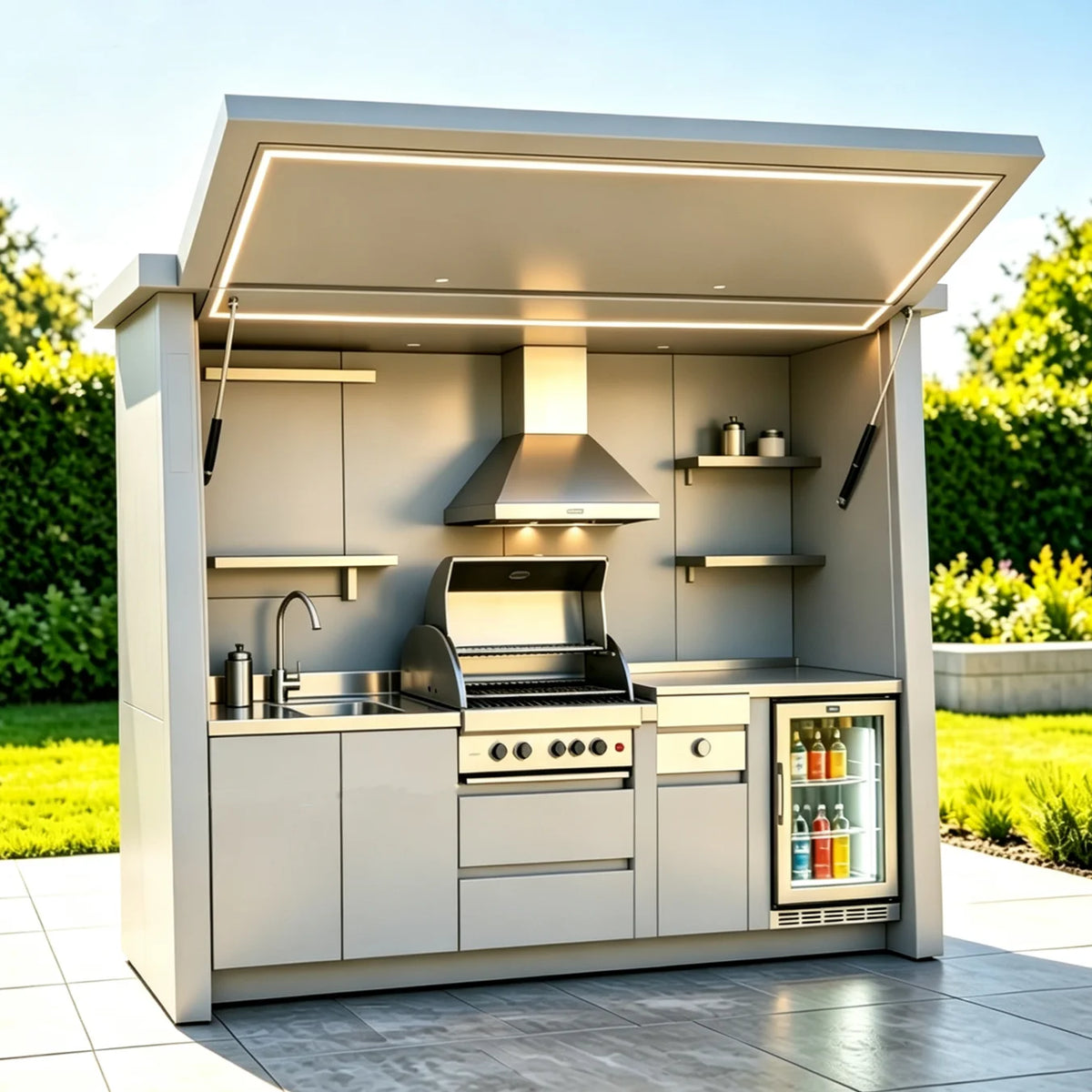 Modular Outdoor Kitchen Grill Cabinet Aluminum Unit