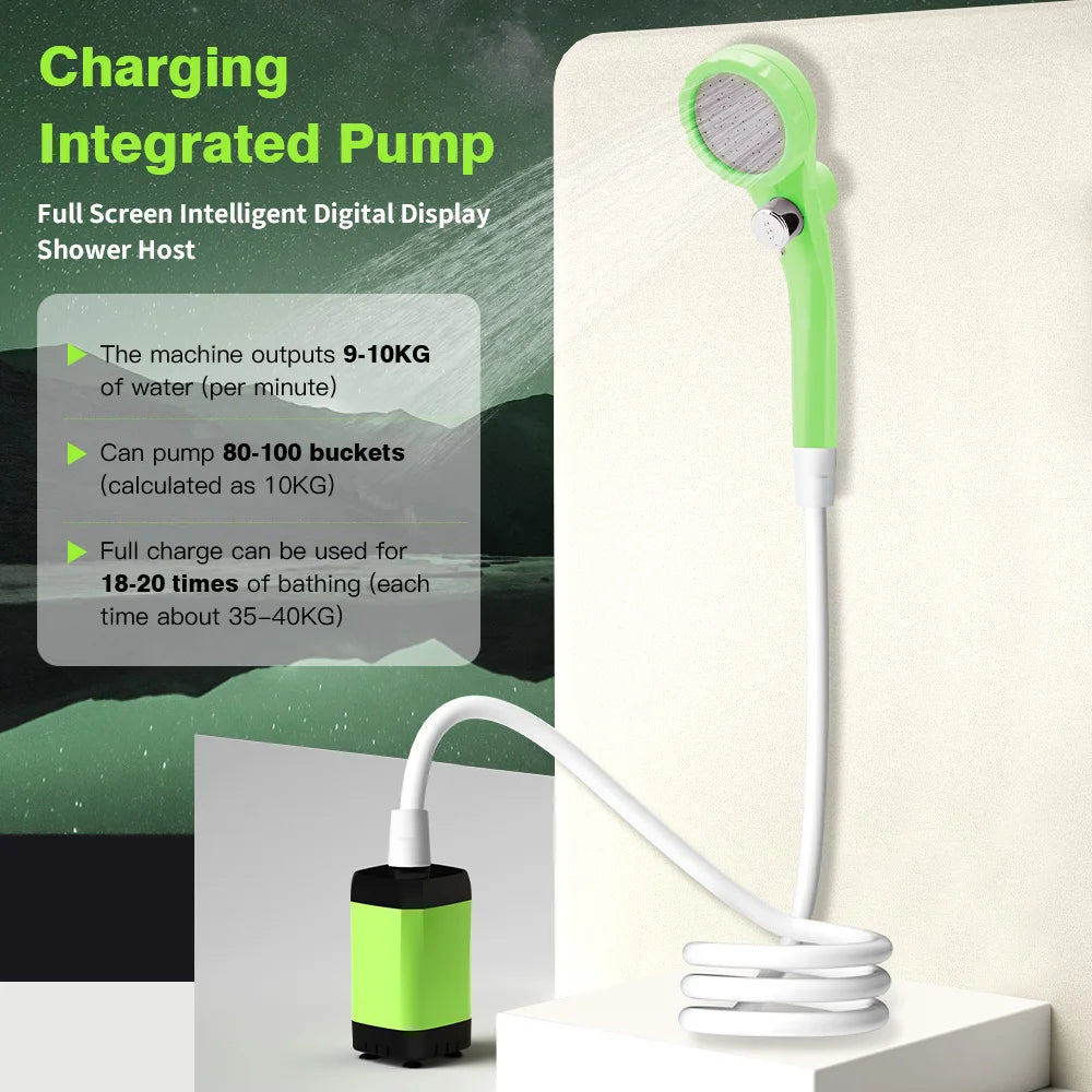 Portable Camping Shower Pump With Digital Display 6000mAh