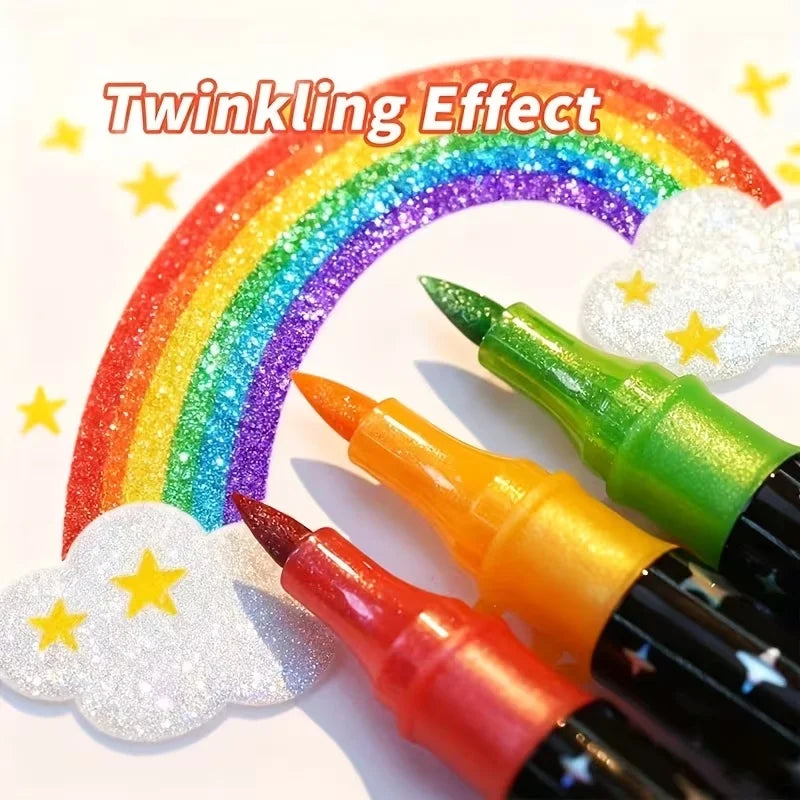 Double-Ended Glitter Pens Set – 24 Fast-Drying Colors