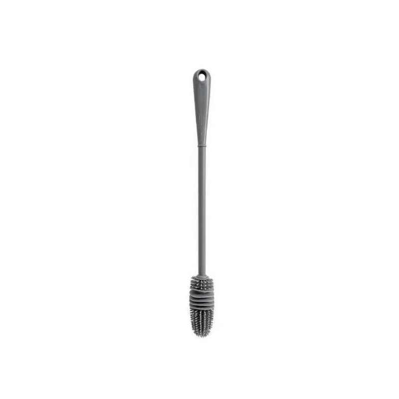 Grey Color Silicone Bottle And Cup Cleaning Brush With Long Handle