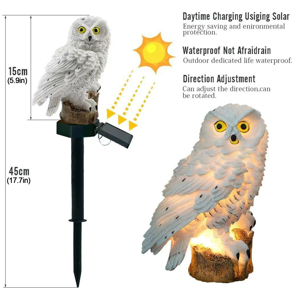 Solar Owl Garden Stake Lights – Waterproof Warm LED Decor