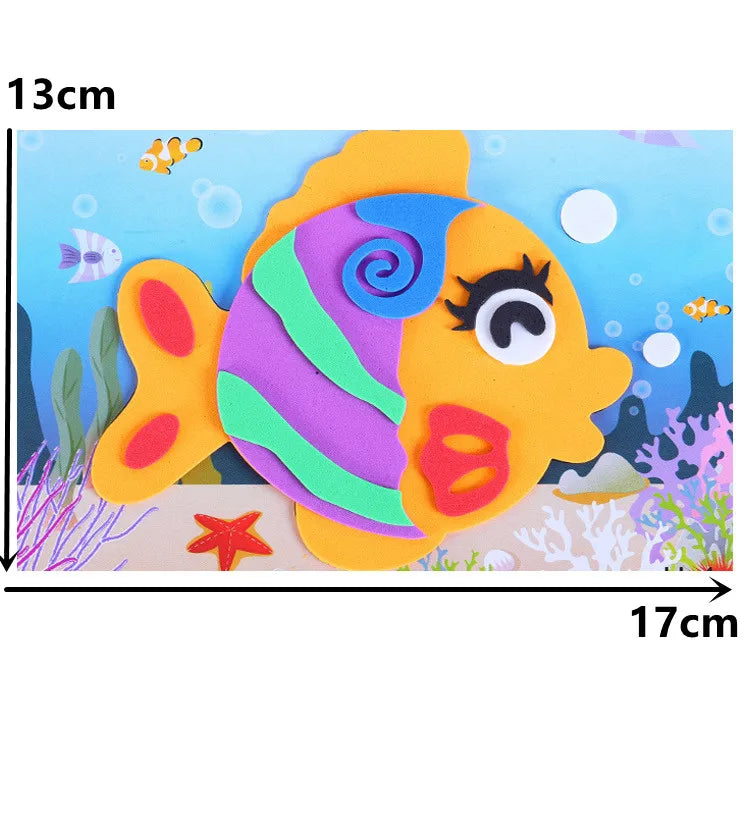 Kids DIY 3D Foam Animal Sticker Craft Puzzle Set