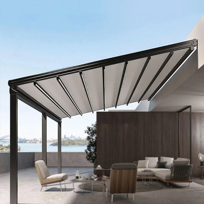 Electric Retractable Patio Awning With Aluminum Frame