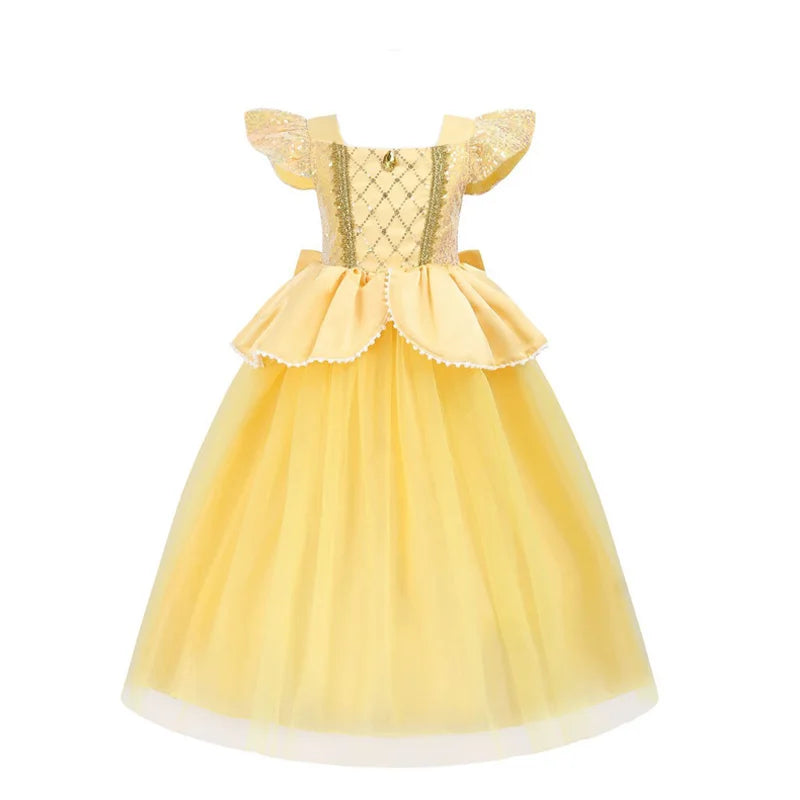 Belle Dress Color Girls Belle Princess Costume Dress For Parties & Play