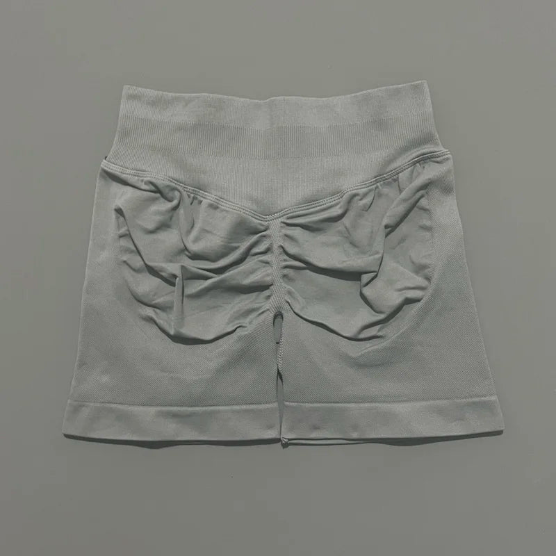 Dark Gray Color Women’s Seamless Scrunch Butt Yoga Gym Shorts