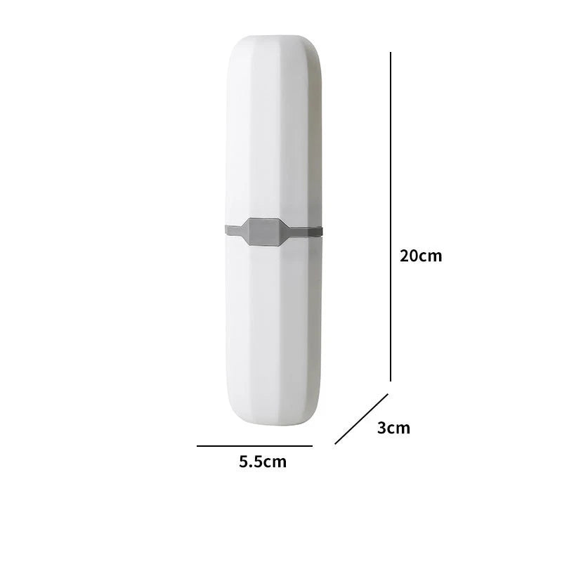 style C White Grey Color Travel Toothbrush And Toothpaste Case – Ventilated Holder