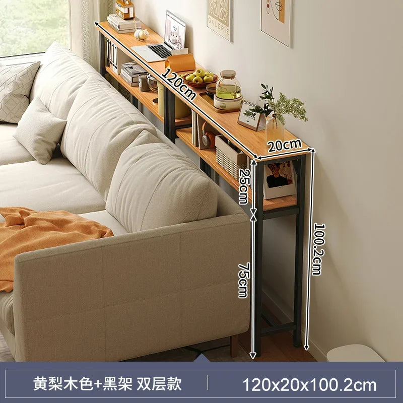 Model11 Color Slim Behind-Sofa Console Table With Wood Top