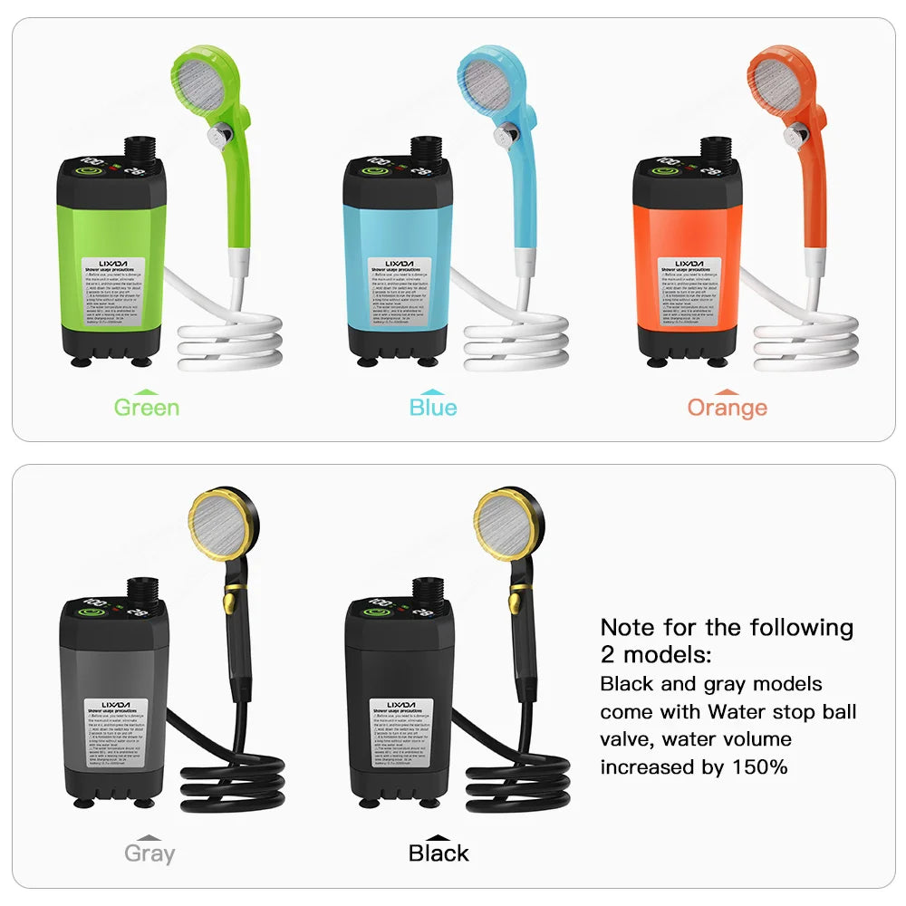 Portable Camping Shower Pump With Digital Display 6000mAh