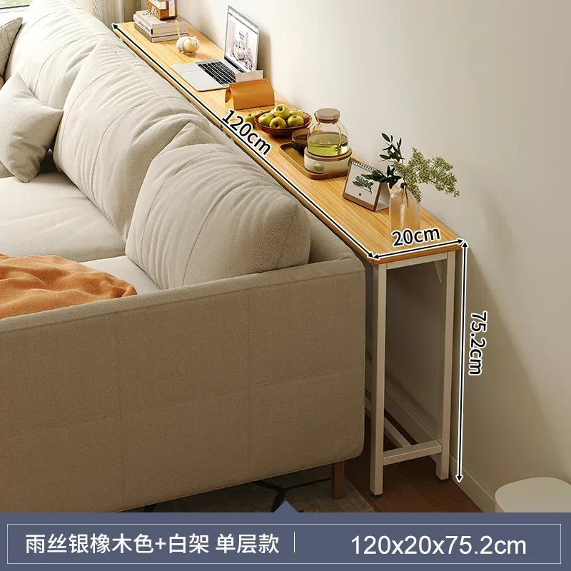 Model6 Color Slim Behind-Sofa Console Table With Wood Top