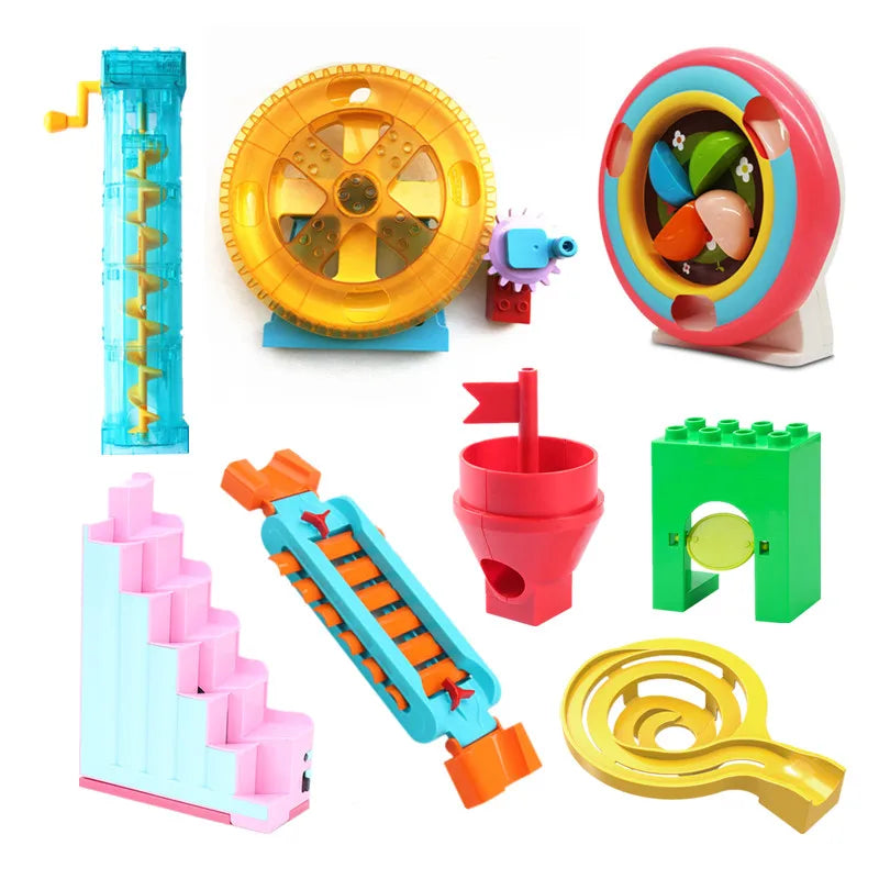 Marble Run Building Blocks Set With Spiral Tracks