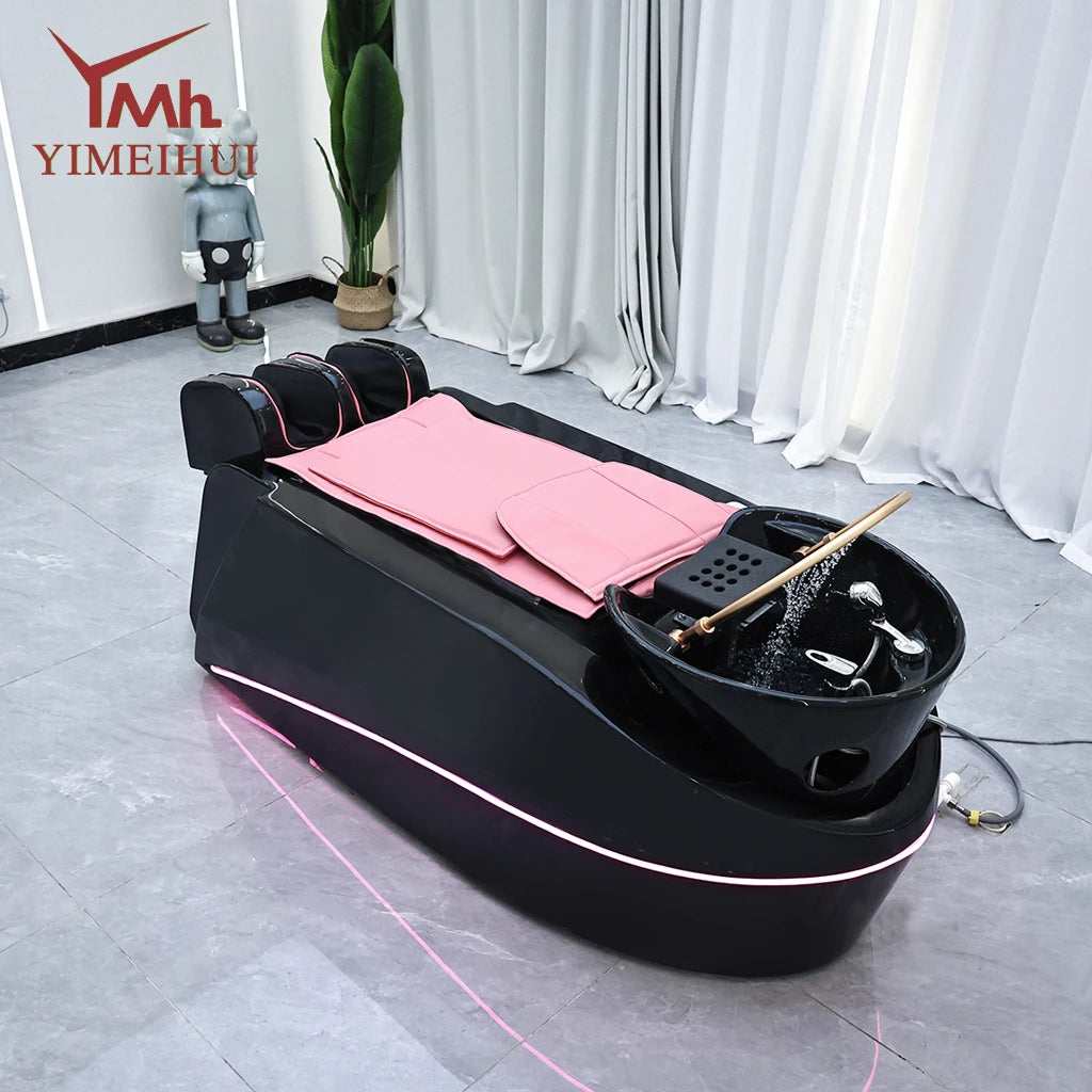 Electric Head Spa Shampoo Bed With Steam & LED Lights