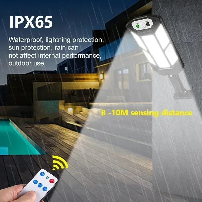 Solar Motion Sensor Wall Light – 3 Modes, Wide Angle