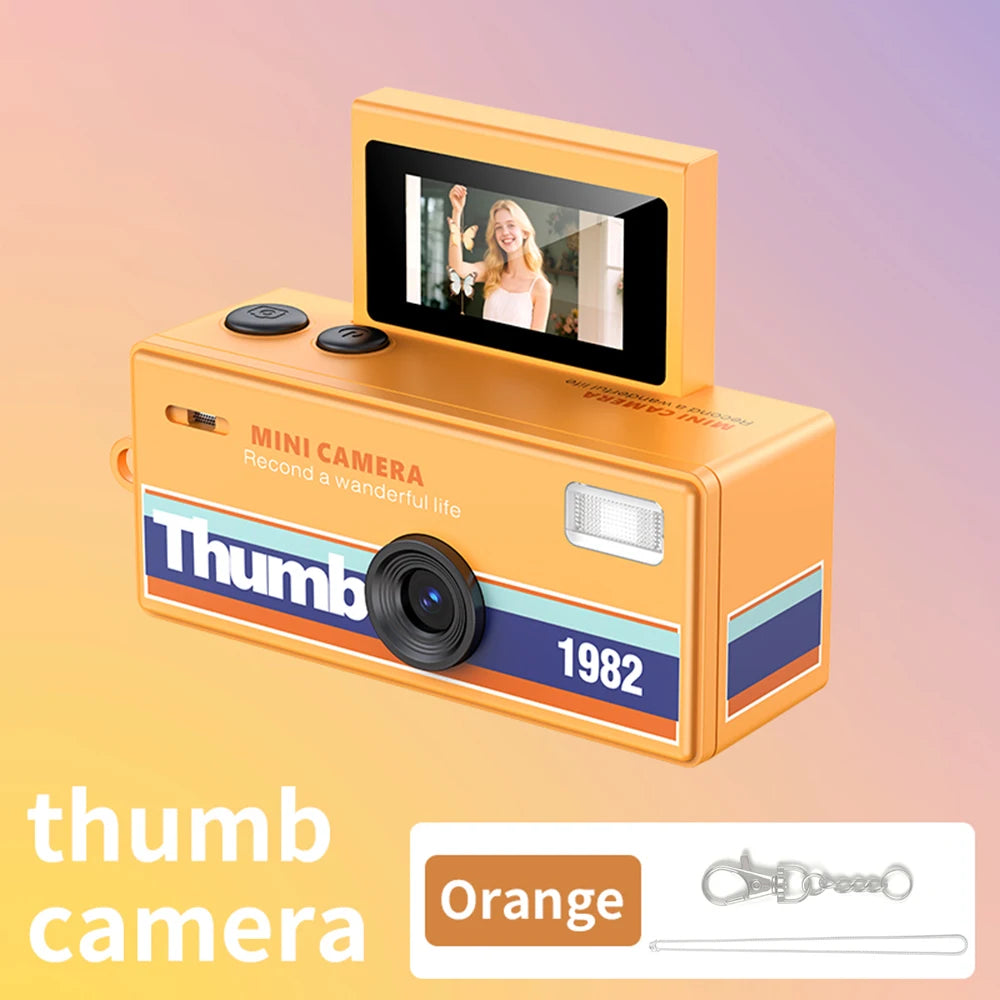LK030 Orange Color Mini Thumb Keychain Camera 0.96" Screen 1080P CCD
