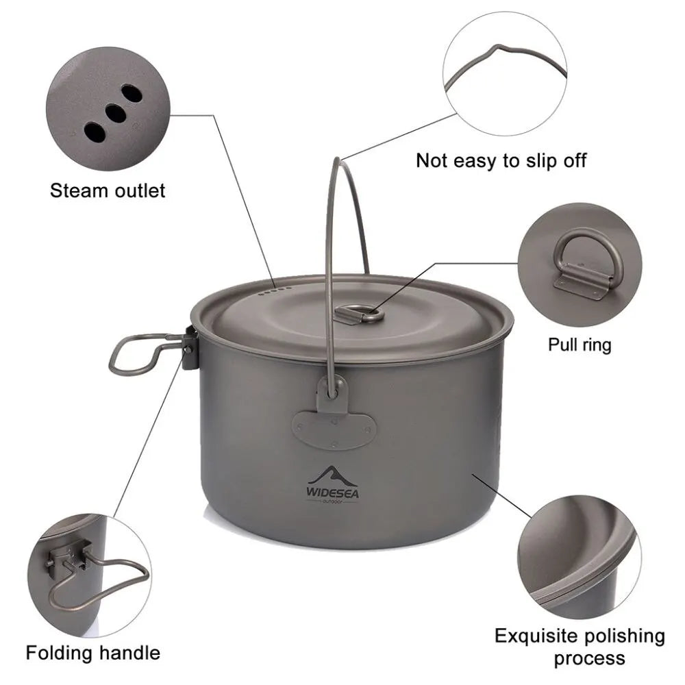 Titanium Camping Cookware Set – Ultralight Outdoor Pot