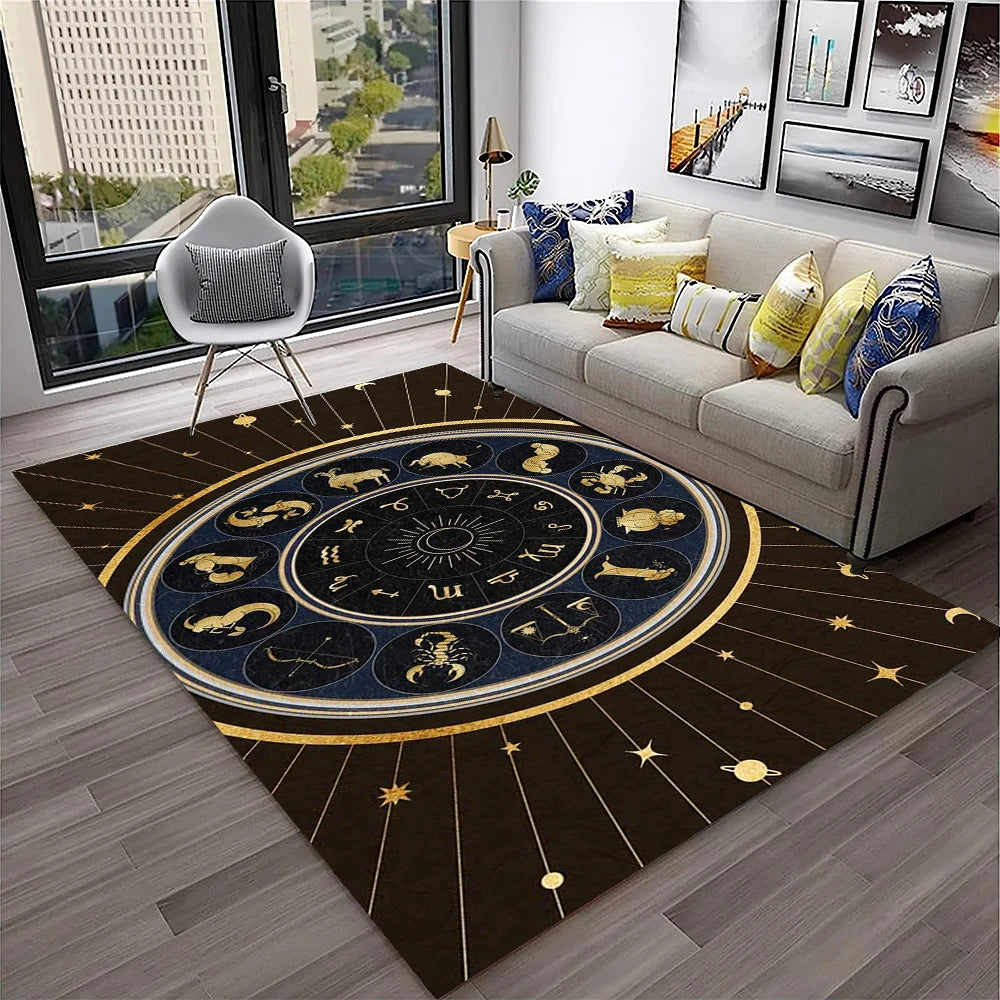 2507291111 Color Gothic Witchcraft Ouija Tarot Non-Slip Printed Area Rug