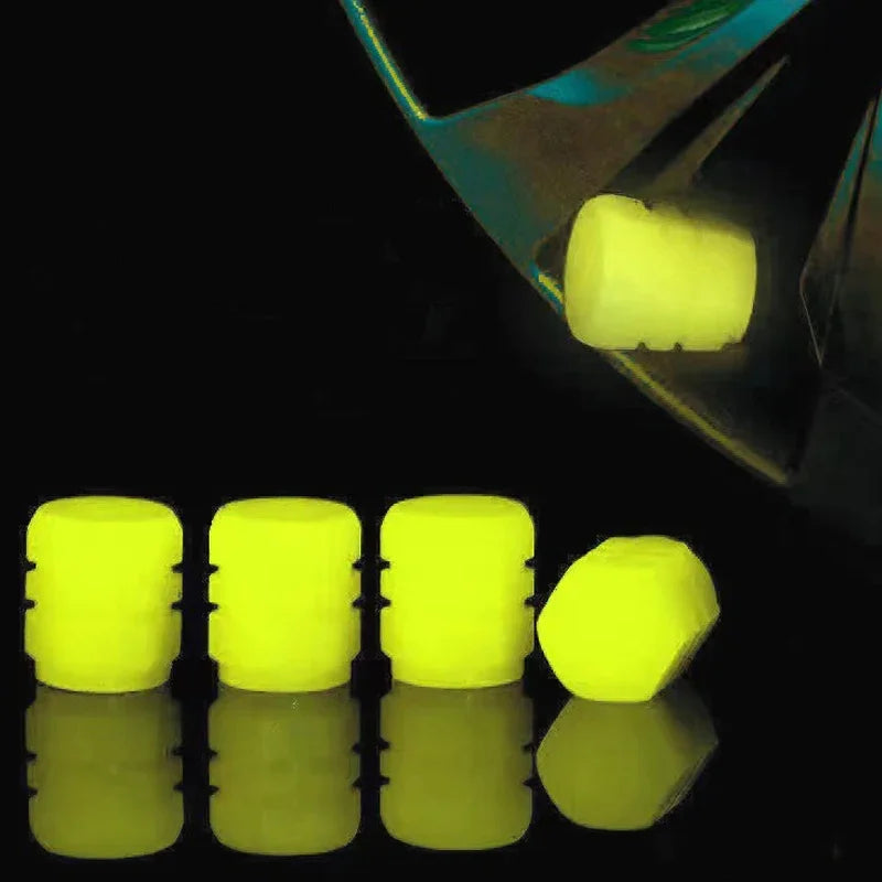 Luminous Tire Valve Caps For Car & Bike Wheels