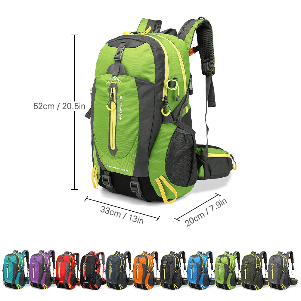 40L Water Resistant Hiking Backpack With Laptop Compartment