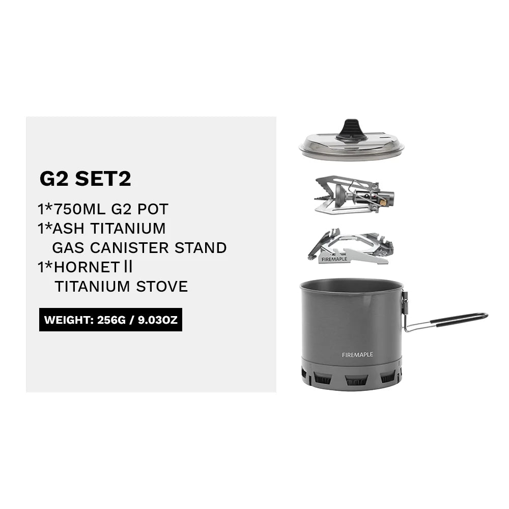 G2 Petrel Set 2 Color Ultralight Camping Stove Cooking System – Compact Gas Set