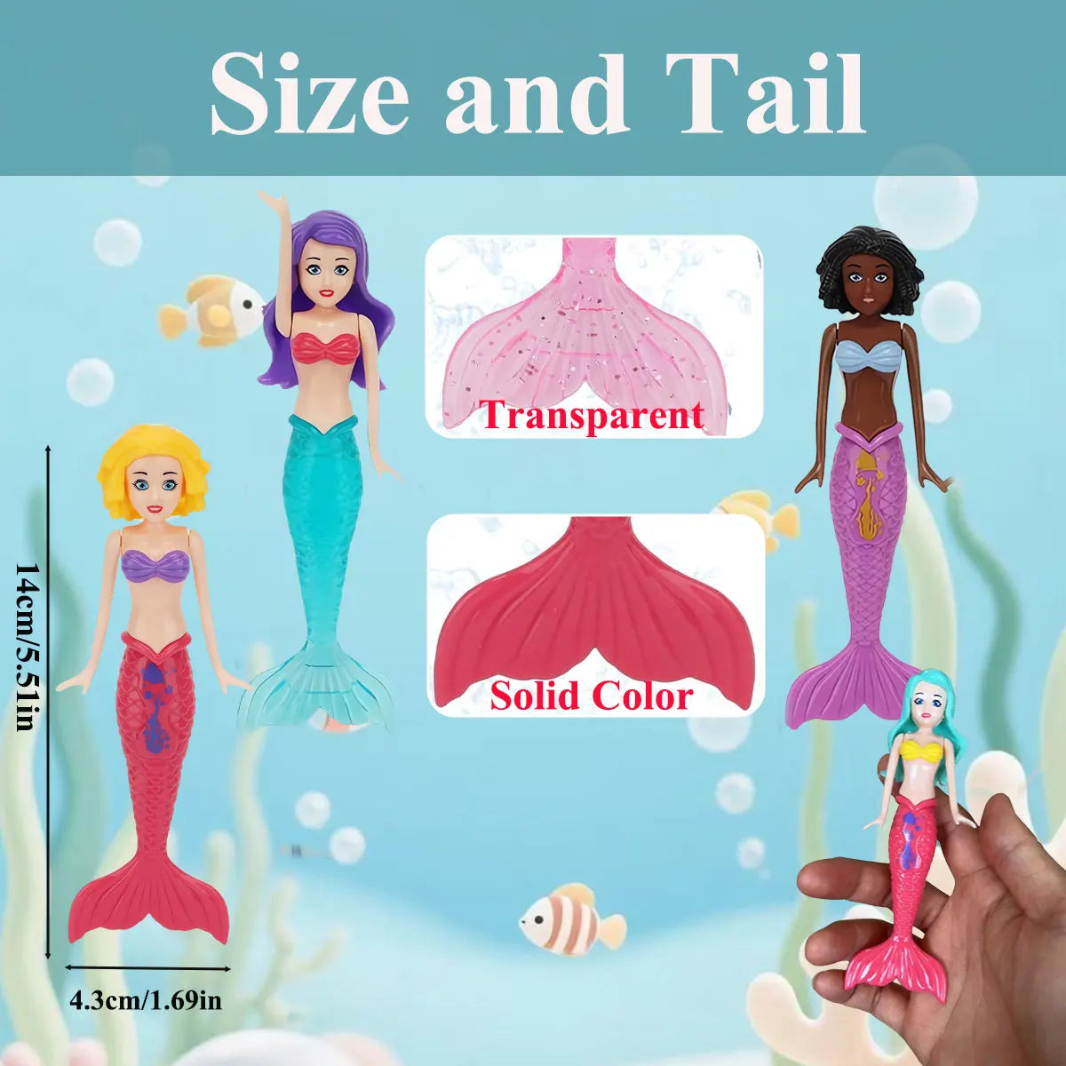 Mermaid Dive Pool Toys Set – Floating Bath Game for Kids