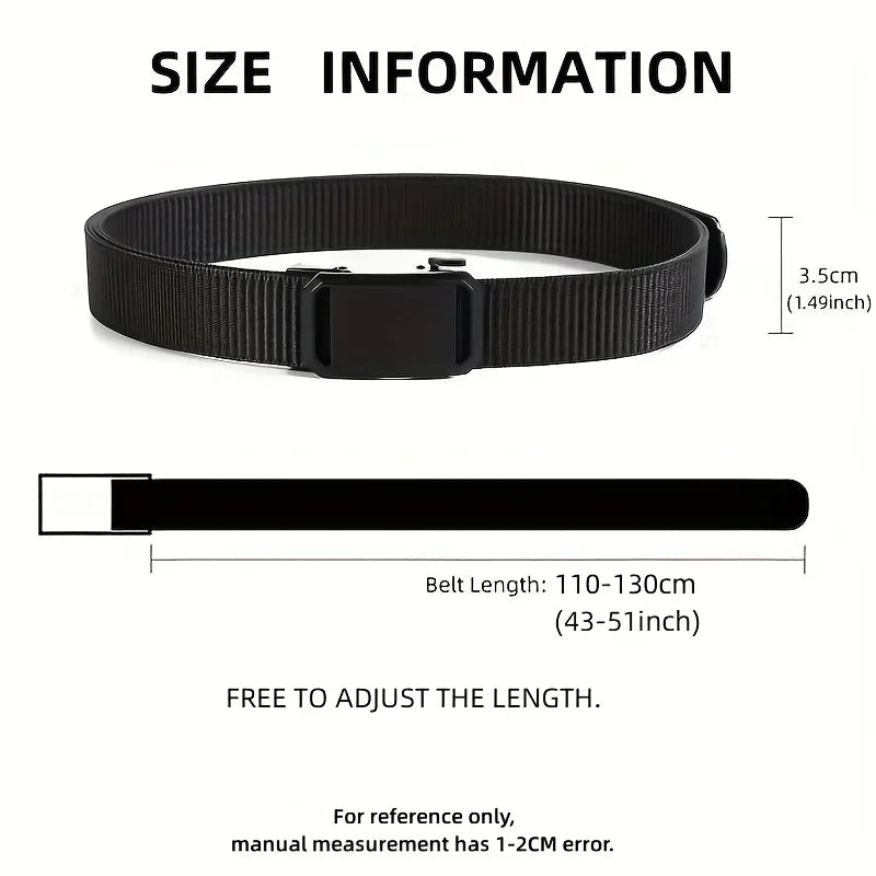 Men’s Canvas Tactical Belt With Automatic Buckle