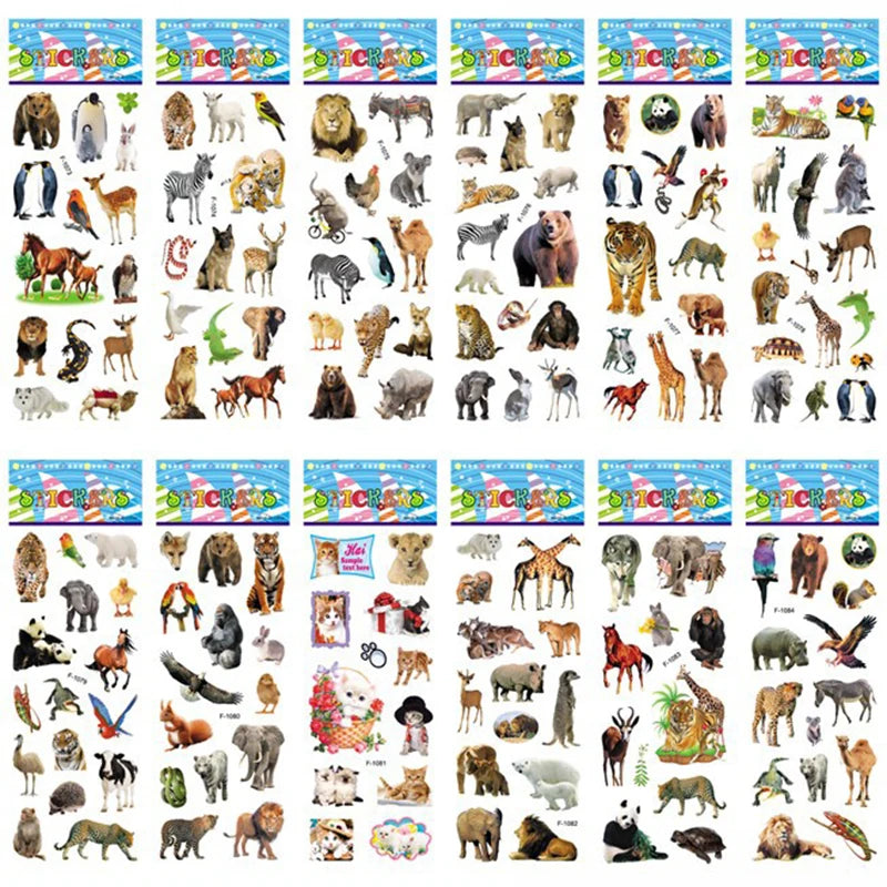 3D Puffy Animal Stickers Set for Kids Crafts & Rewards