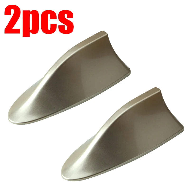 Gold 2pcs Style Shark Fin Car Radio Antenna – FM/AM Signal & Stylish Cover