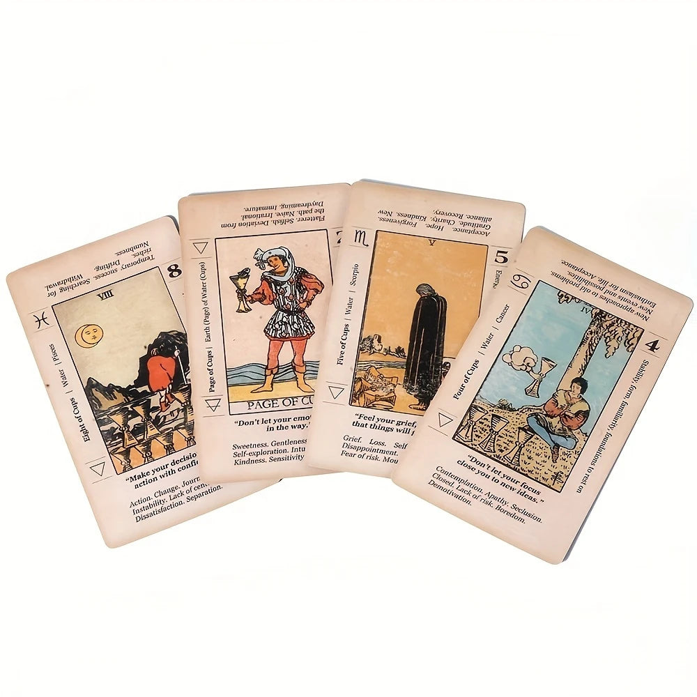 Retro Tarot Card Deck with Guidebook for Beginners