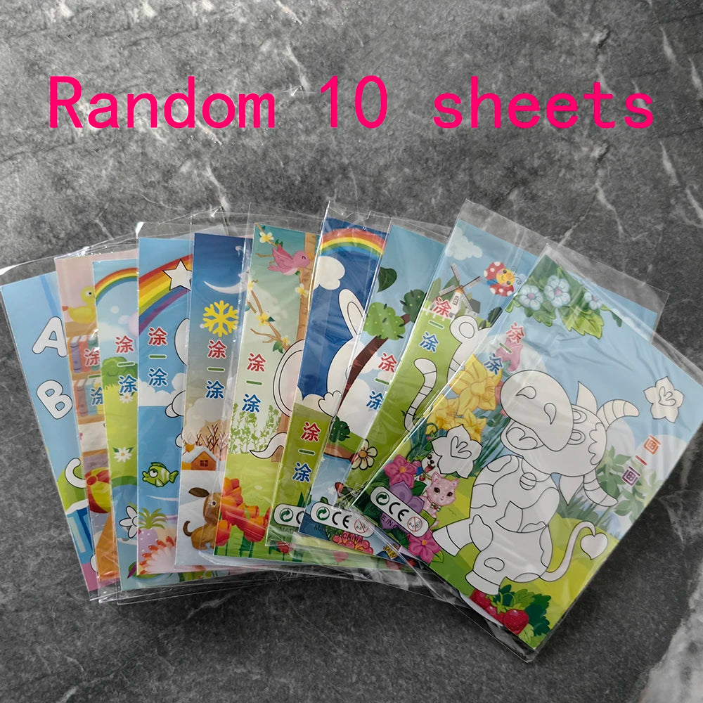 Random 10 books Color 3D EVA Foam Animal Sticker Craft Kit For Kids
