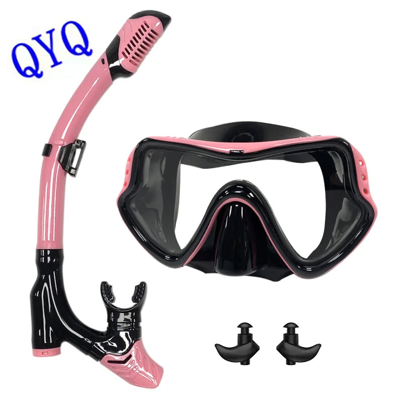Tempered Glass Snorkel Mask Set – Dry Top & Silicone Skirt